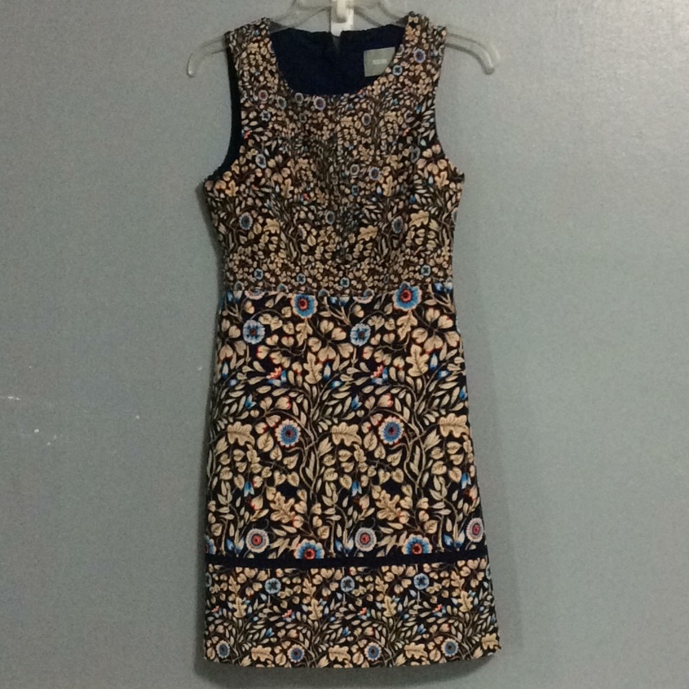Anthropologie Maeve Brindille Womens Lined Floral Sheath Dress Sz 2